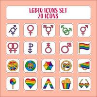 ilustración de lgbtq icono o símbolo en rosado y blanco cuadrado antecedentes. vector