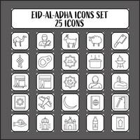 ilustración de 25 eid Alabama adha icono conjunto en línea Arte. vector