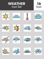 Colorful Set Of Weather Icon In Flat Style. vector
