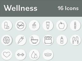 Stroke Style Wellness Icon Or Symbol On Circle Background. vector