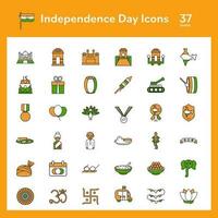 Colorful Set of Independence Day Icon In Flat Style. vector