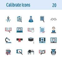 Colorful Calibrate Icon Set on White Background. vector