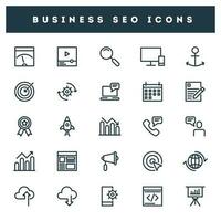 Set of Business Seo icons in line art. vector