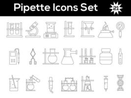 Illustration Of Pipette Icons Set In Line Art. vector