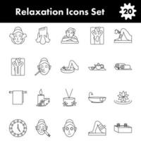 Illustration Of Relaxation Icon Set In Stroke Style. vector