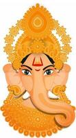Lord Ganesha face on white background. vector