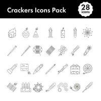 Illustration Of Crackers Icon In Linear Style. vector