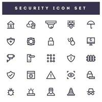 Set of different security icon or symbol on white background for technology concept. vector