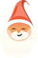 Cartoon Santa face on white background. vector