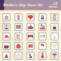 Flat Illustration Of Mother Day Colorful Icon Set. vector