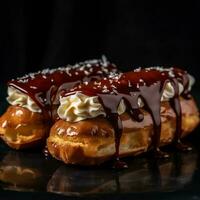 an Eclairs with blur background photo