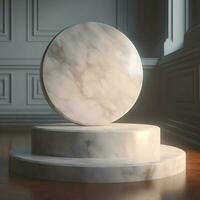 Empty marble minimal podium photo