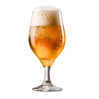 ai généré une glacial verre rempli à le bord avec une croustillant, couleur ambrée bière. minuscule bulles se cramponner à le côtés, allusion à le effervescence dans.png png