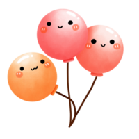 söt färgrik ballong png