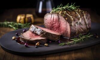 Roasted beef tenderloin meat photo