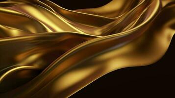 Abstract Background with 3D Wave Bright Gold and Purple Gradient Silk Fabric,  an abstract image of a brightly colored fabric, in the style of dark orange and light gold, generate ai photo