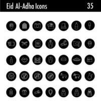 black and white Illustration Of EidAlAdha Icon In Flat Style. vector