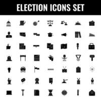 Glyph Election icon set in flat style. vector