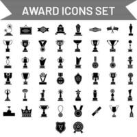 Different Award or Medal glyph icon set. vector