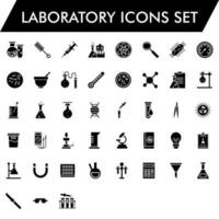 glifo icono conjunto de laboratorio instrumentos vector