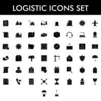 black and white Logistic or Delivery icons in flat style. vector