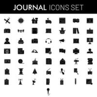 Set of Journal icon in black and white color. vector