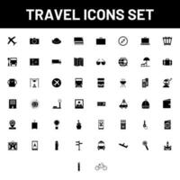 Flat style Travel glyph icon set. vector