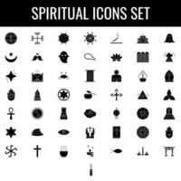espiritual icono conjunto en negro y blanco color vector