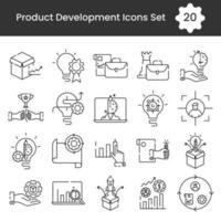 Product Development Icon Set In Black Line Art. vector