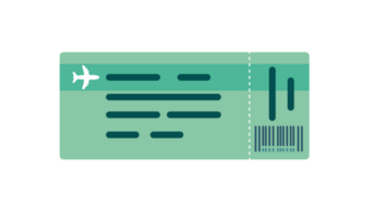 Airplane ticket isolated, travel and tourism concept png