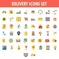 Colorful Delivery icon set in flat style. vector