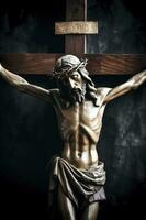 Cross hanging on a wall, generate ai photo
