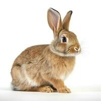 Rabbit isolated on white background, generate ai photo