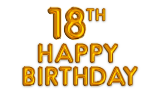 content 18e anniversaire or ballon png