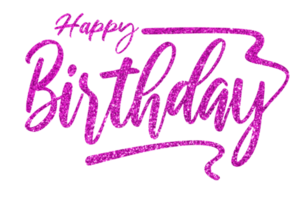 HD Happy Birthday Text Words Pink png