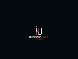 Initial Luxury Iu Letter Logo, Business Iu Logo Icon Vector Stock