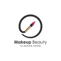 Makeup logo design with modern unique style idea vector