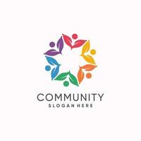 Community logo design idea with modern concept vector