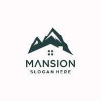 mansión logo diseño idea con moderno concepto vector