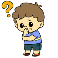 Cartoon Kids Boy Question Isolated Free PNG Free PNG