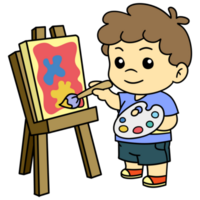 Karikatur Kind Gemälde isoliert Clip Art png kostenlos