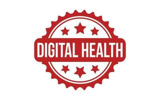 Red Digital Health Rubber Stamp Seal Vector