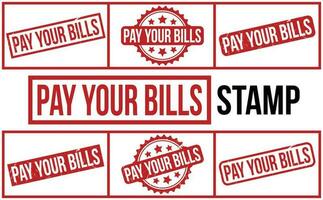 Pay Your Bills rubber grunge stamp set vector