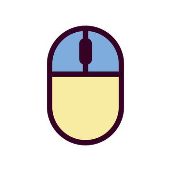 Computer Mouse Icon Vector Illustration. Computer Mouse Lineal Color Icon