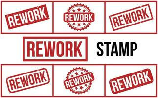 Rework rubber grunge stamp set vector