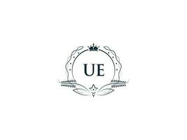 Initial Ue Minimal Luxury logo, Minimalist Royal Crown Ue eu Logo Icon Vector Art