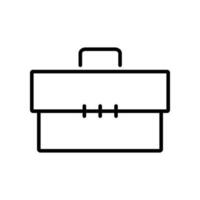 Briefcase Lineal Icon Symbol Vector. Black Outline Briefcase Icon vector