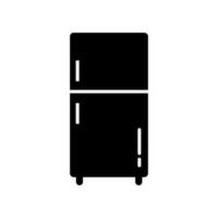 Fridge Fill Icon Symbol Vector. Black Glyph Fridge Icon vector