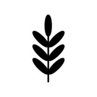 Leaf Fill Icon Symbol Vector. Black Glyph Leaf Icon vector