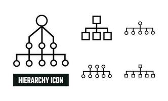 Hierarchy Lineal Icon Symbol Vector. Black Outline Hierarchy Icon vector